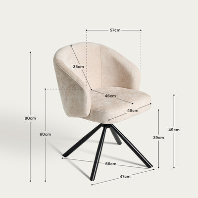 Cleo Chenille Swivel Chair