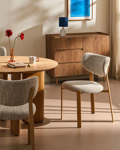 Bramley beige linen blend dining chairs -1