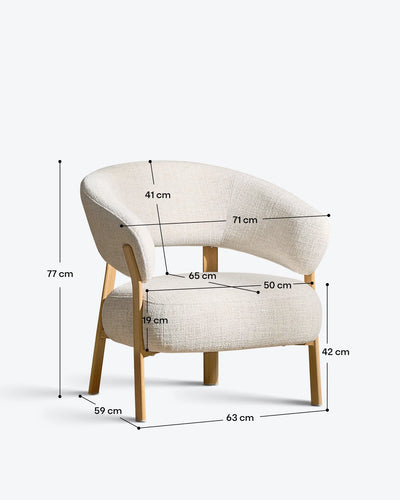 Bramley cream linen blend accent chair dimensions