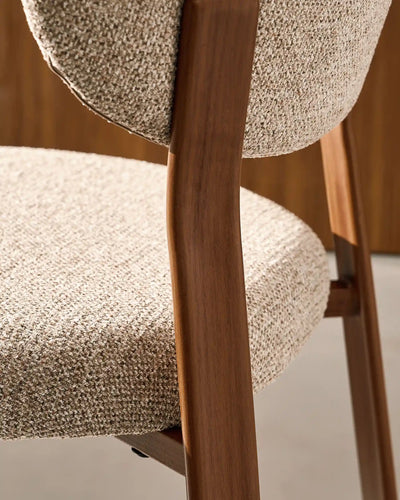 Close-up of light taupe chenille upholstery on Bramley bar stools