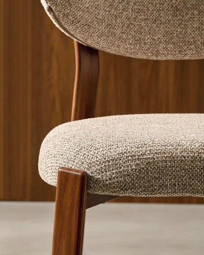 Close-up of light taupe chenille upholstery on Bramley bar stools