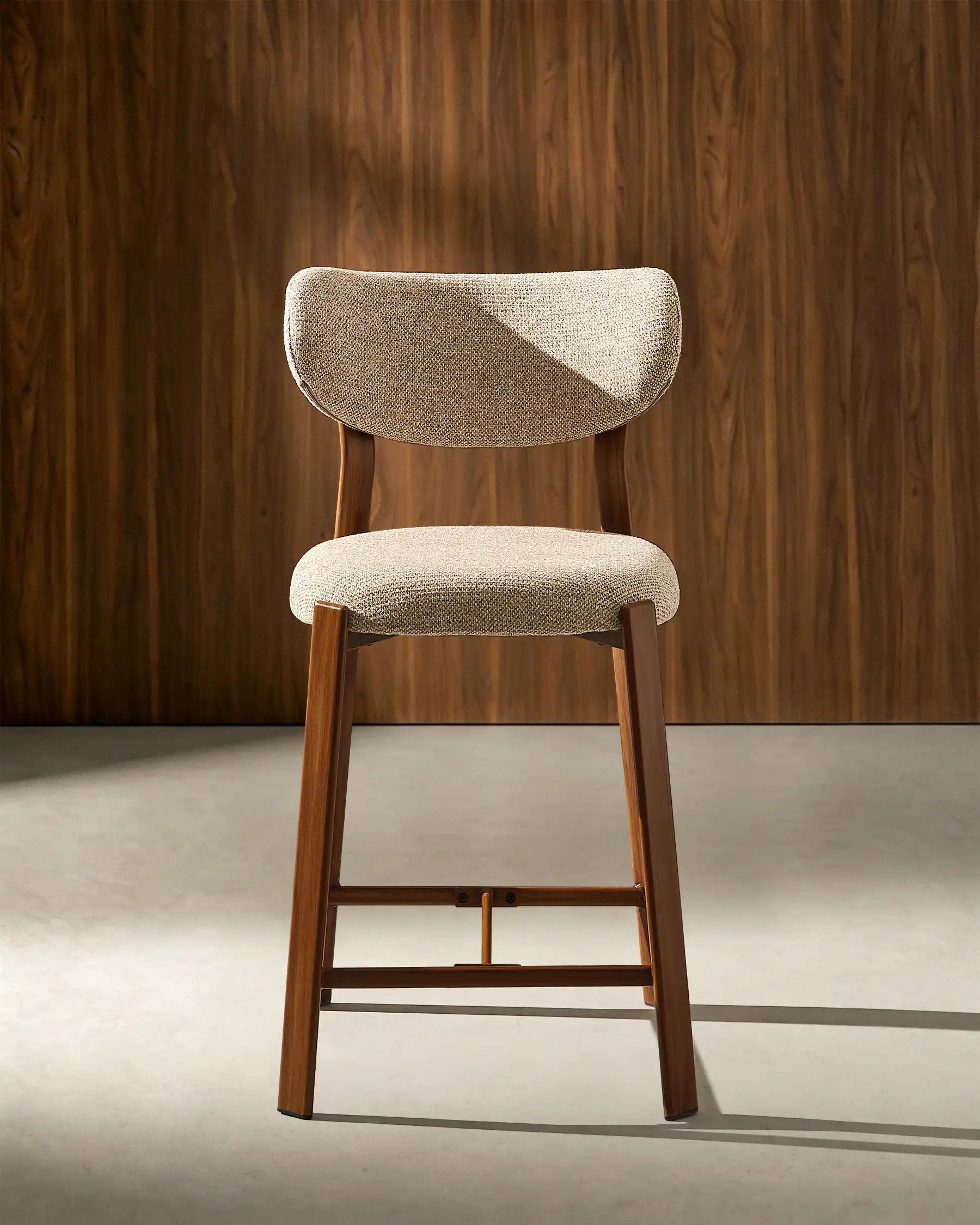 Bramley light taupe chenille bar stools in light taupe chenille