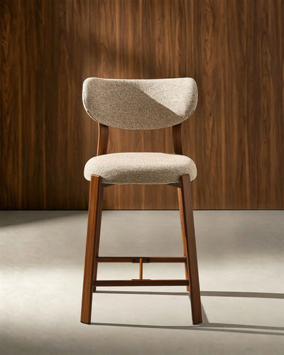 Bramley light taupe chenille bar stools in light taupe chenille