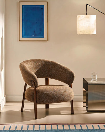 Bramley mocha brown linen blend accent chair