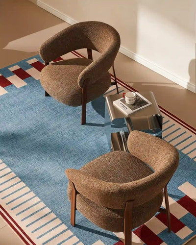 Bramley mocha brown linen blend accent chair in a modern living space