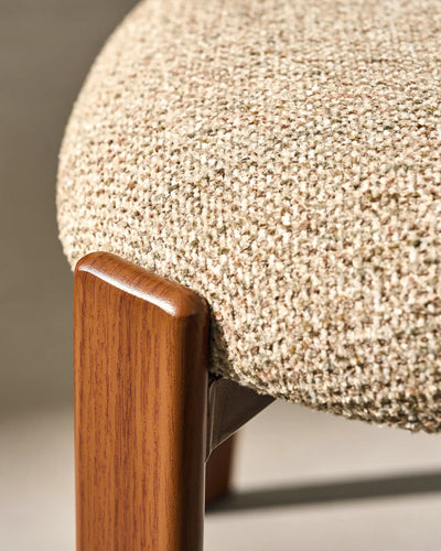 Close-up of taupe chenille upholstery on Bramley dining chairs