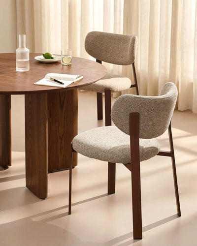 Bramley taupe chenille dining chairs