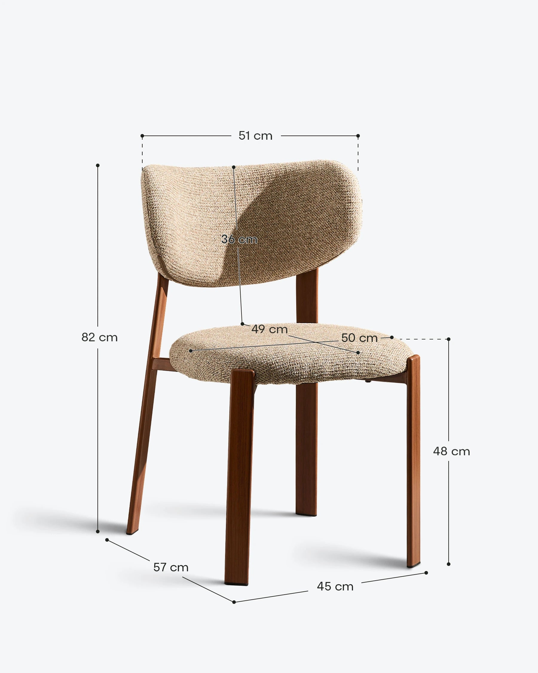 Bramley taupe chenille dining chairs in a modern dining space