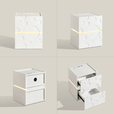 Bubbli LED Bedside Table in White