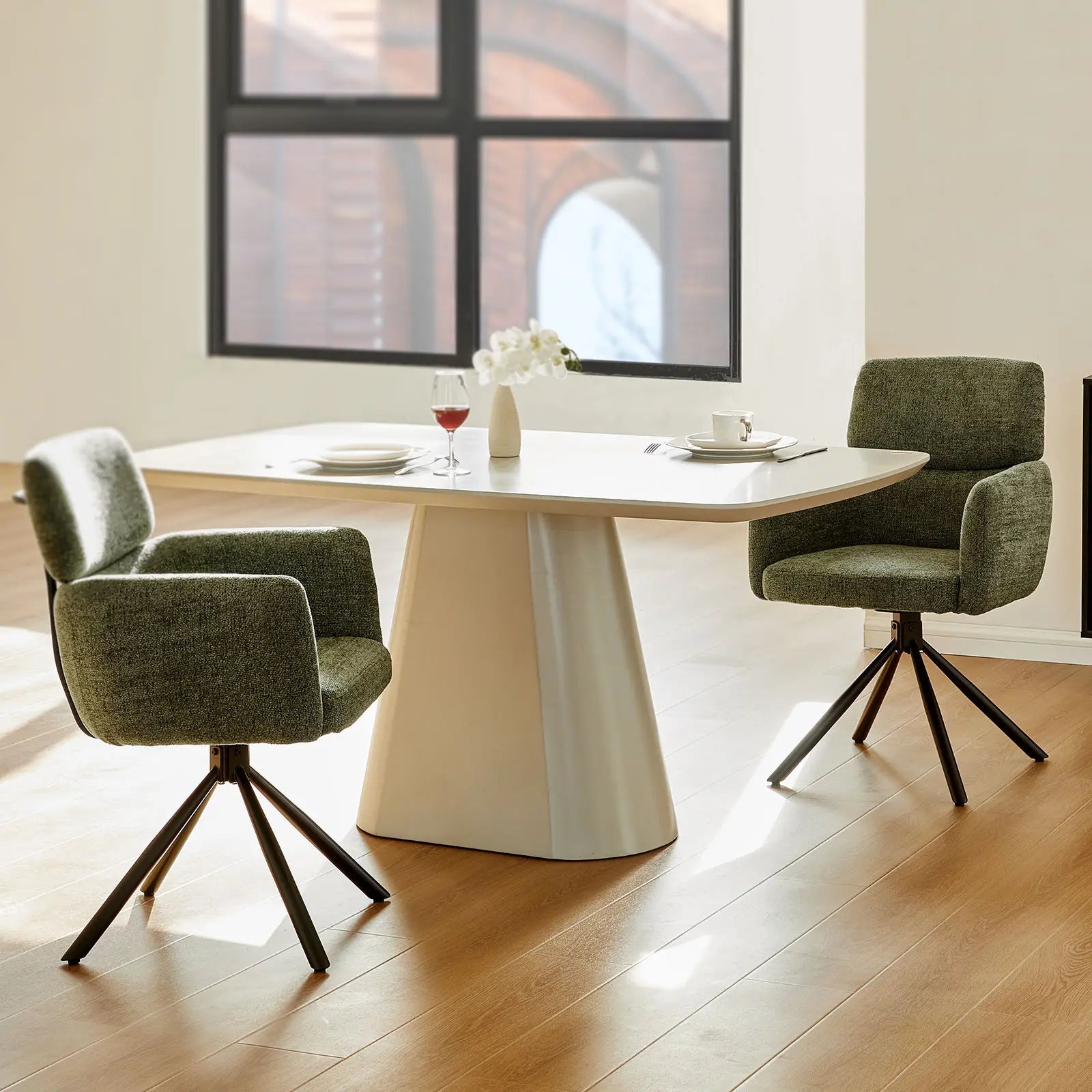 Castoro Chenille Swivel Chair