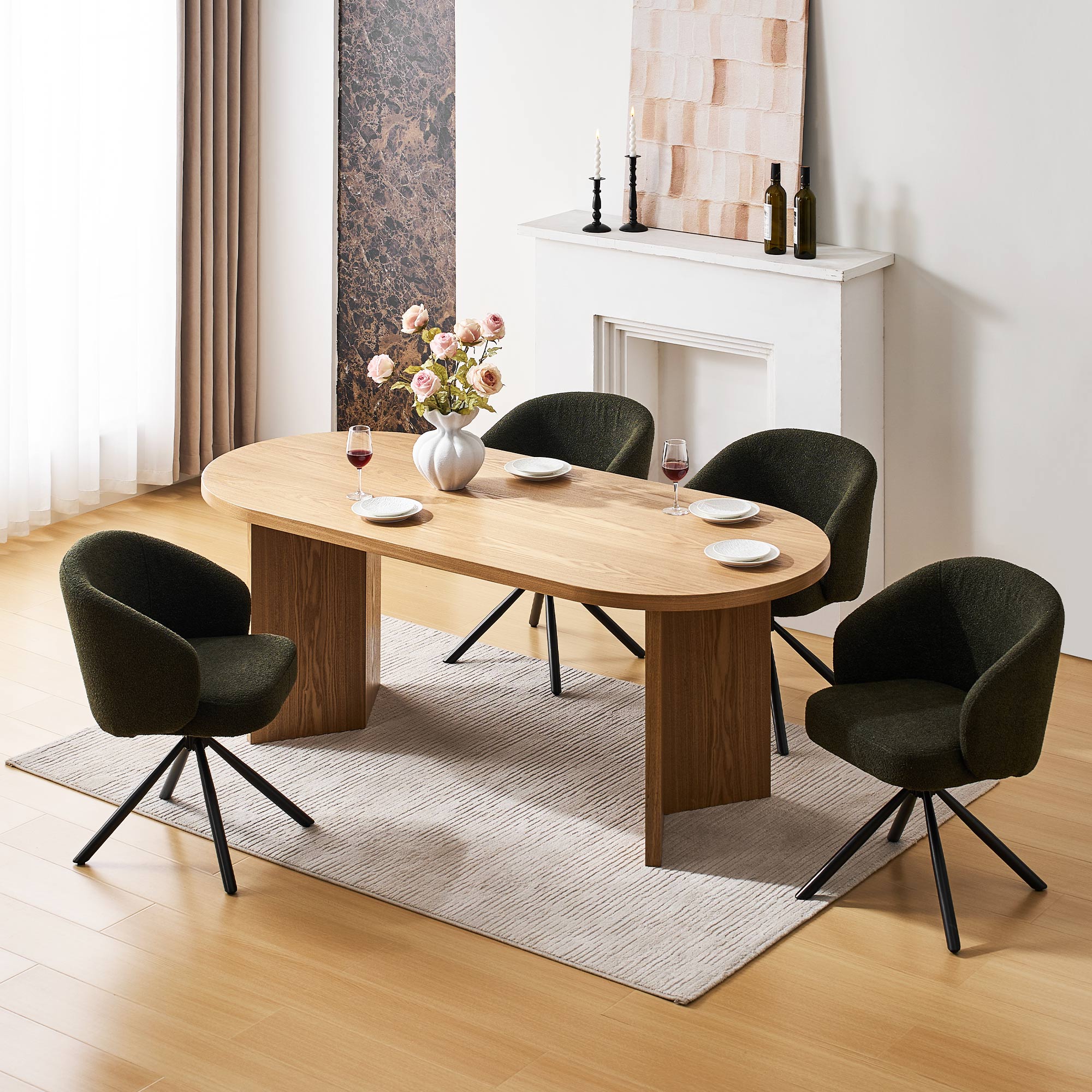 Cleo Bouclé Swivel Chair