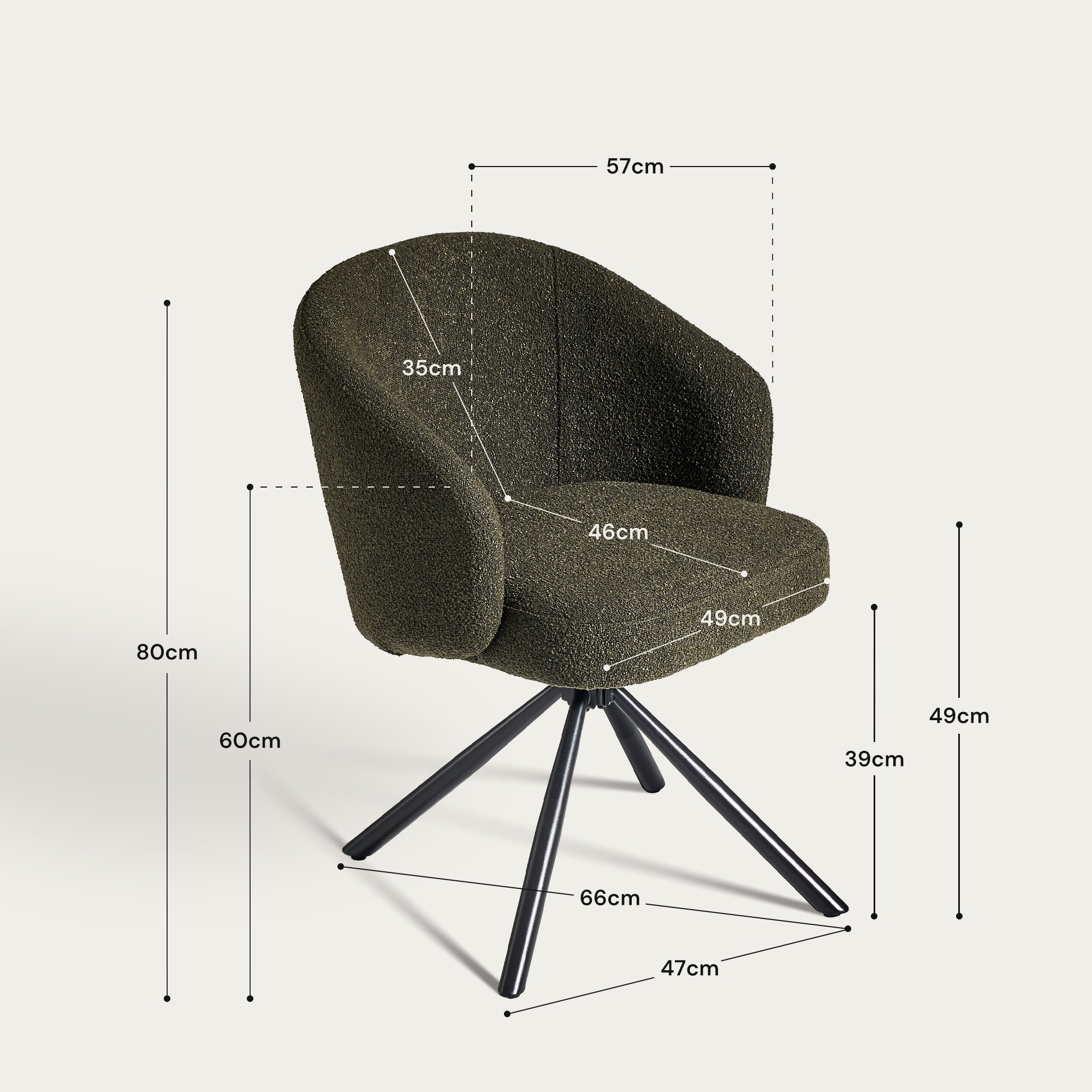 Cleo Bouclé Swivel Chair
