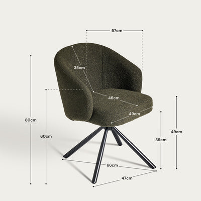 Cleo Bouclé Swivel Chair