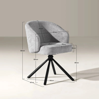 Cleo Chenille Swivel Chair
