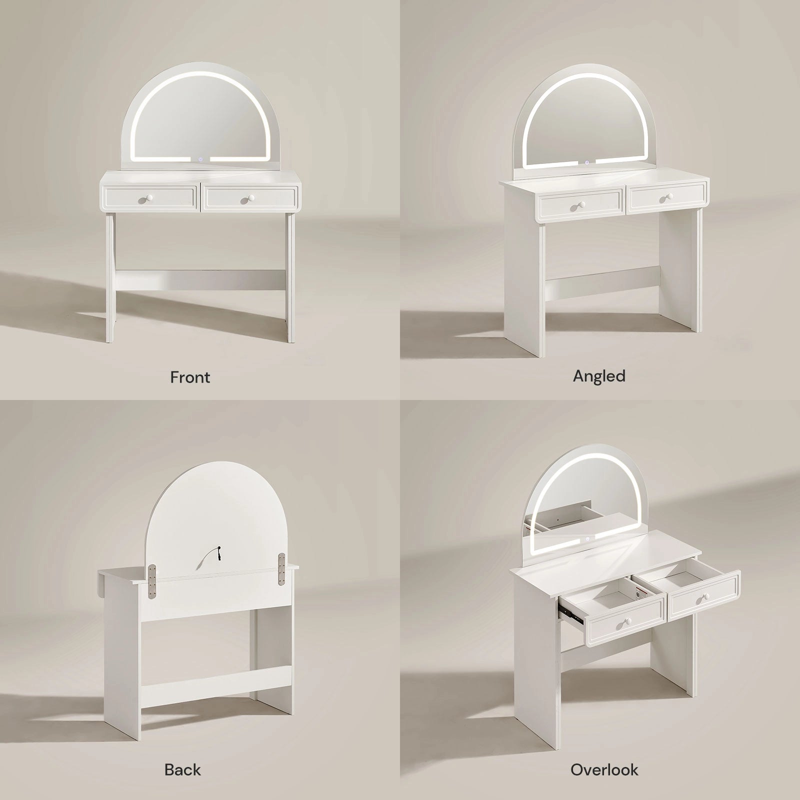 Ceris 2 Drawer Dressing Table in White