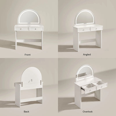 Ceris 2 Drawer Dressing Table in White