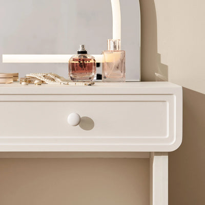 Ceris White Dressing Table with Two Spacious Drawers