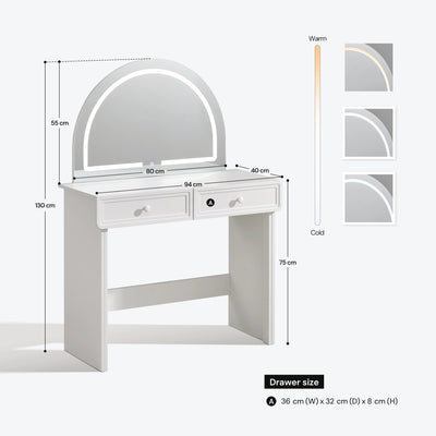 Ceris 2 Drawer Dressing Table – Dimensions and Measurements