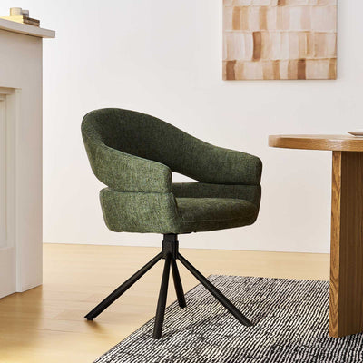 Clarice Linen Blend Swivel Chair