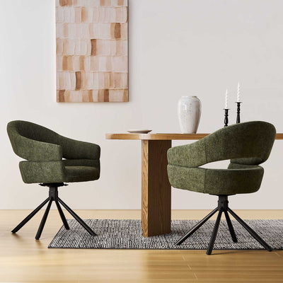 Clarice Linen Blend Swivel Chair