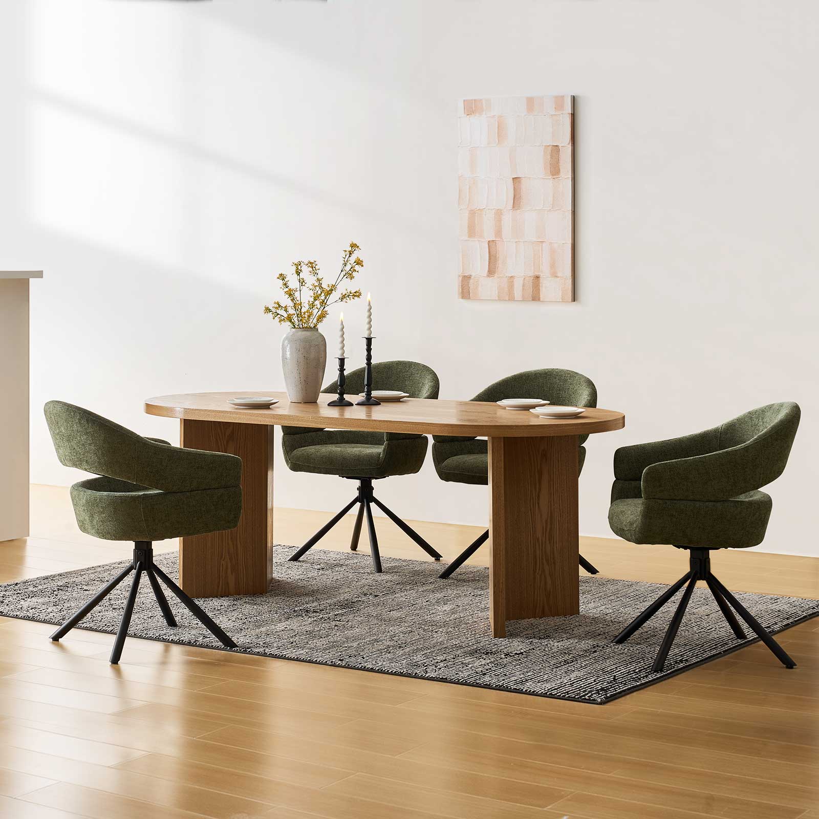 Clarice Linen Blend Swivel Chair