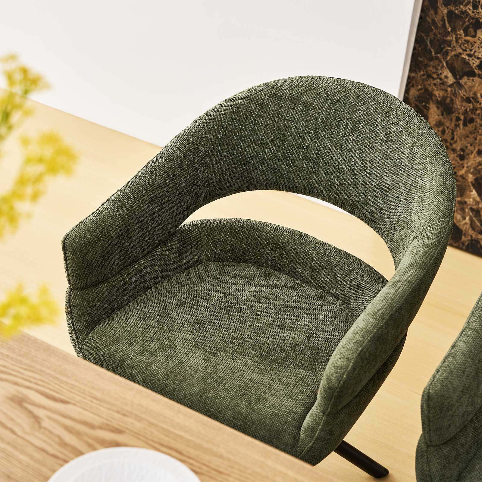 Clarice Linen Blend Swivel Chair