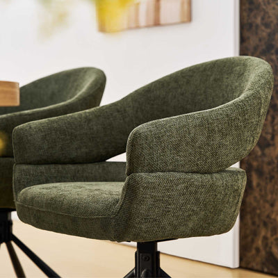 Clarice Linen Blend Swivel Chair