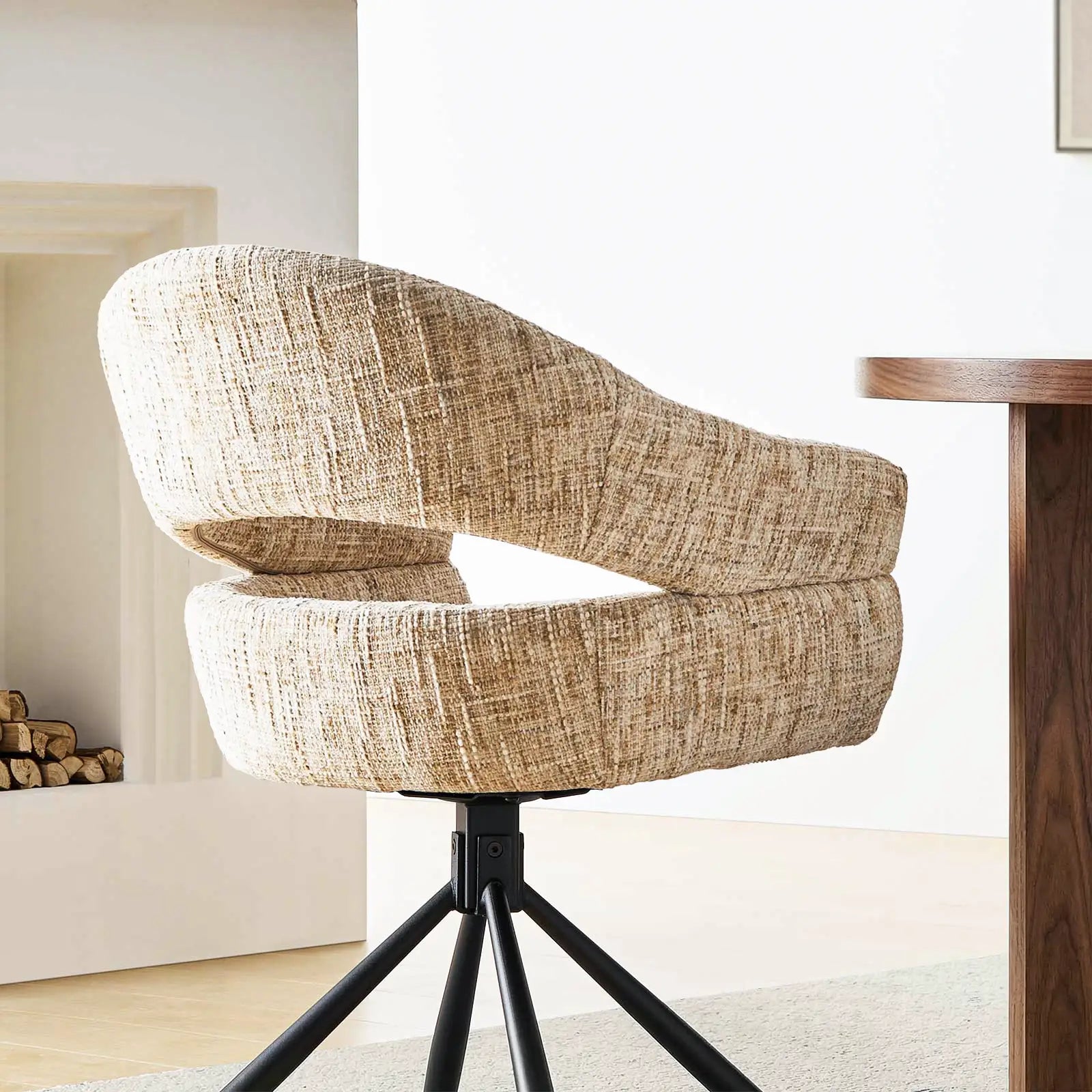 Clarice Chenille Swivel Chair