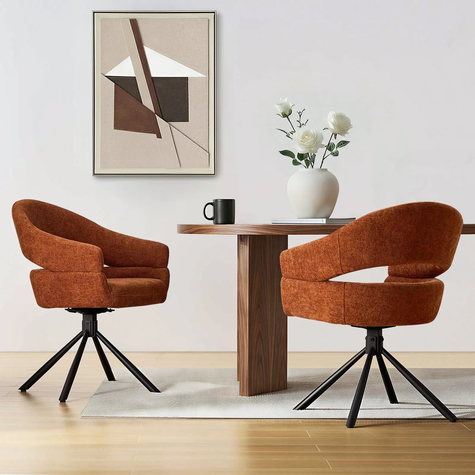 Clarice Linen Blend Swivel Chair