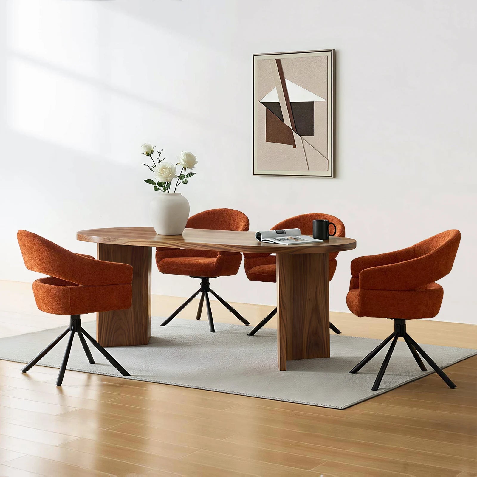 Clarice Linen Blend Swivel Chair
