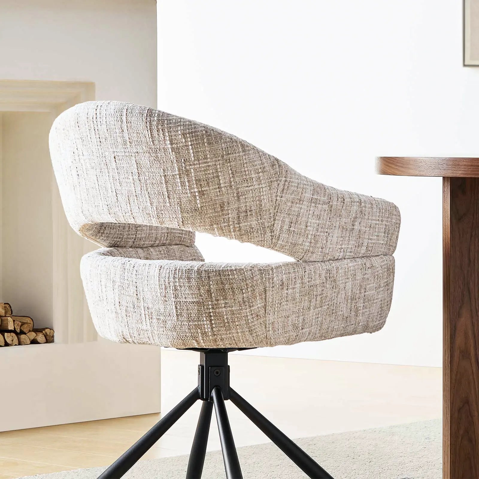 Clarice Chenille Swivel Chair