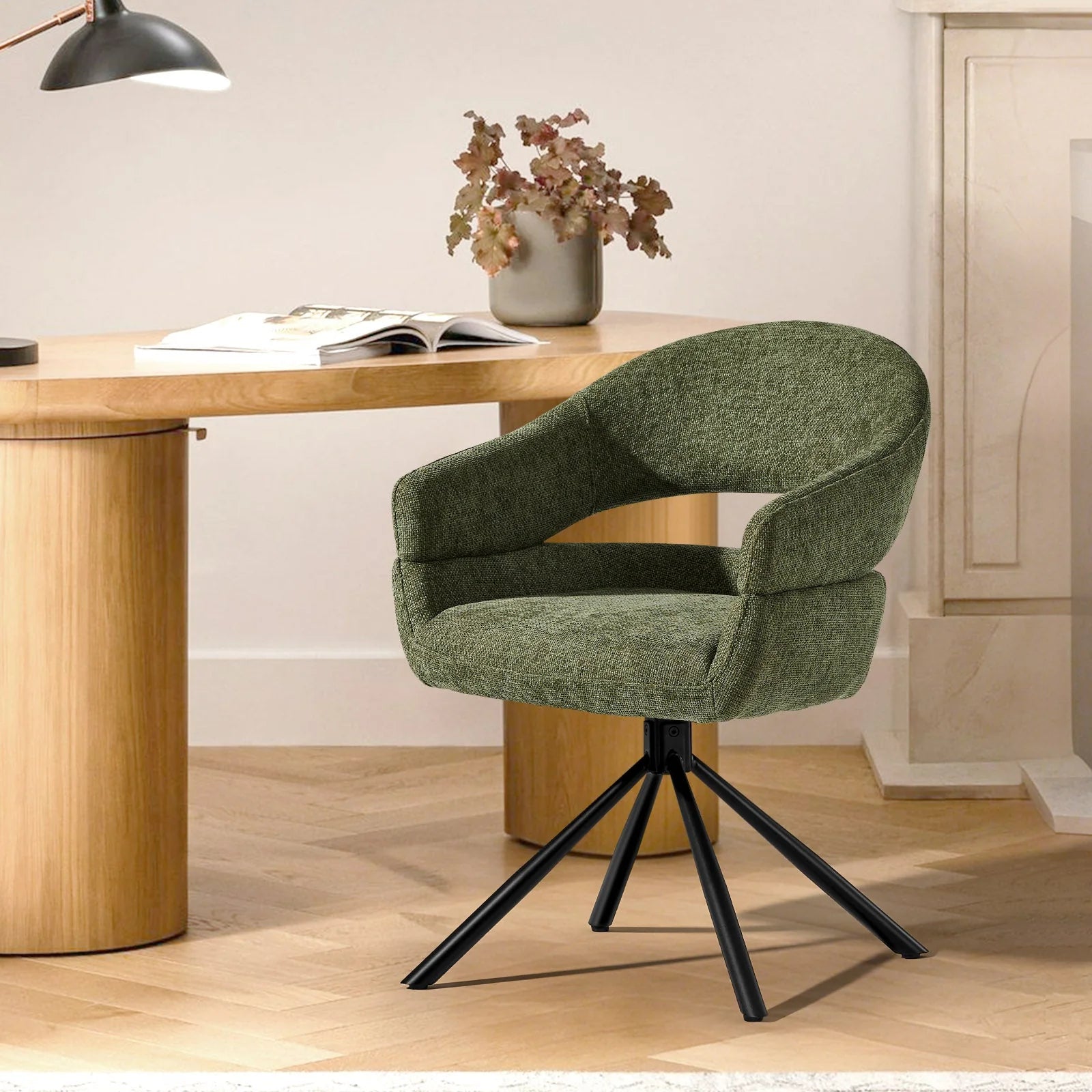 Clarice Linen Blend Swivel Chair
