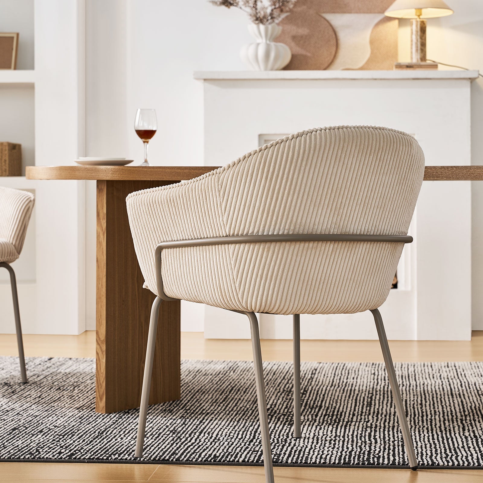 Clorice Corduroy Accent Dining Chair