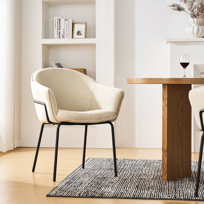 Clorice Linen Blend Accent Dining Chair
