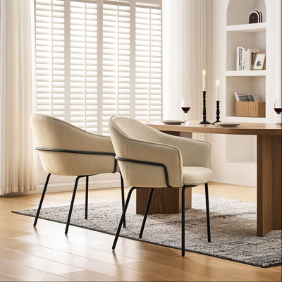 Clorice Linen Blend Accent Dining Chair