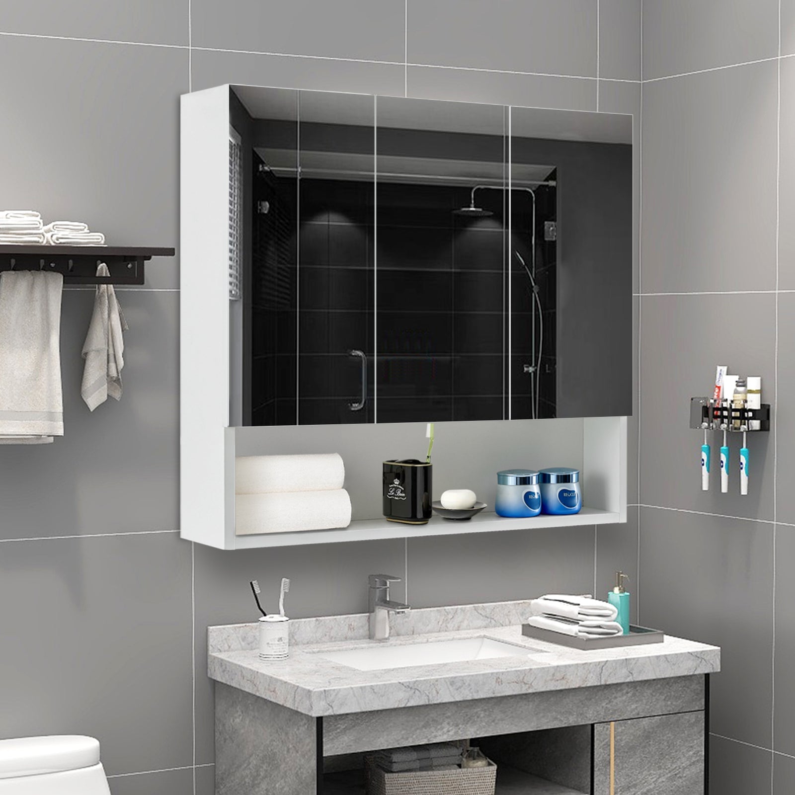 Colin Bathroom Mirror Cabinet with Lighting