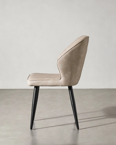 Danforth Beige Dining Chair with High-Quality Faux Leather Upholstery