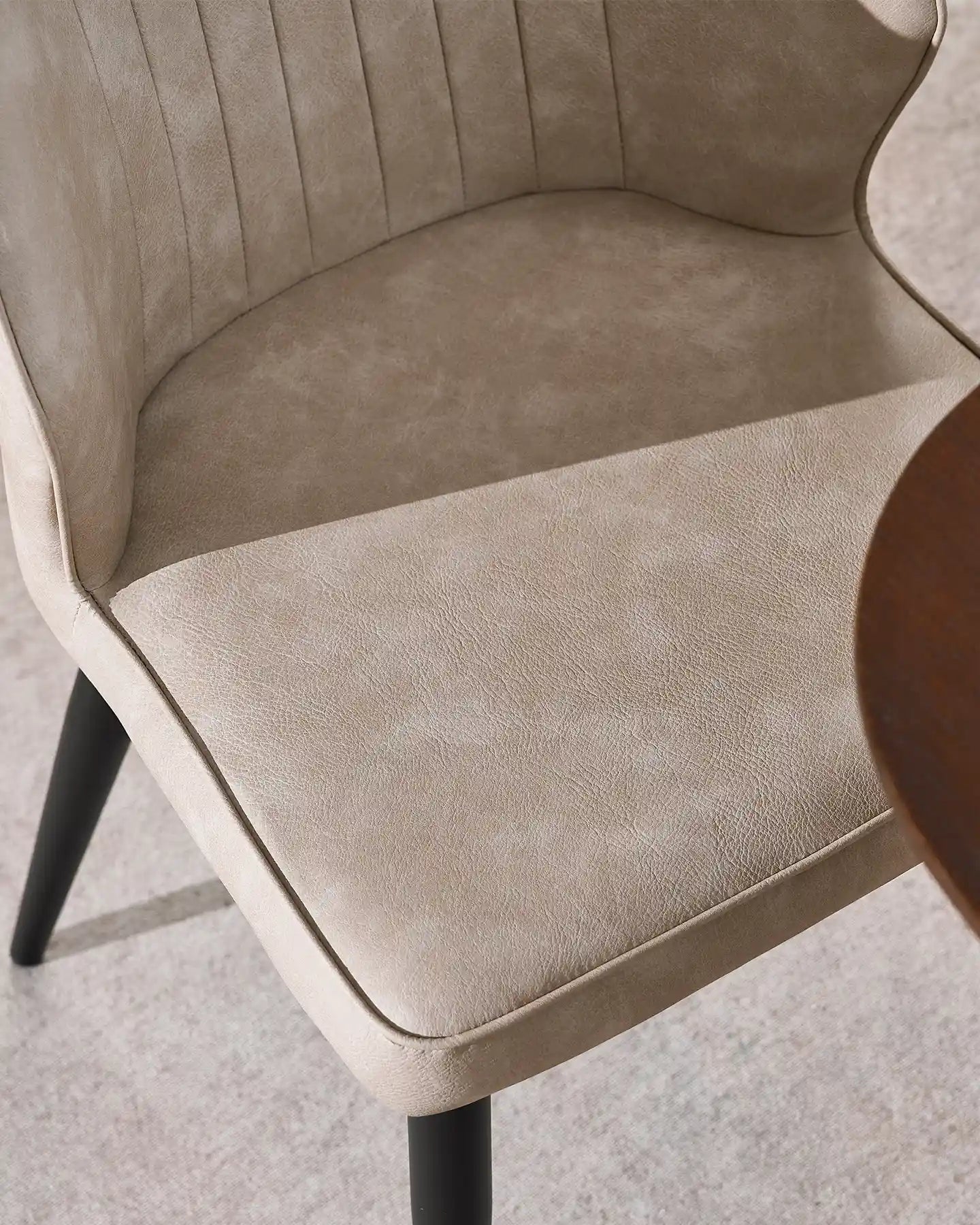 Danforth Beige Dining Chair with Generously Padded Seat Cushion