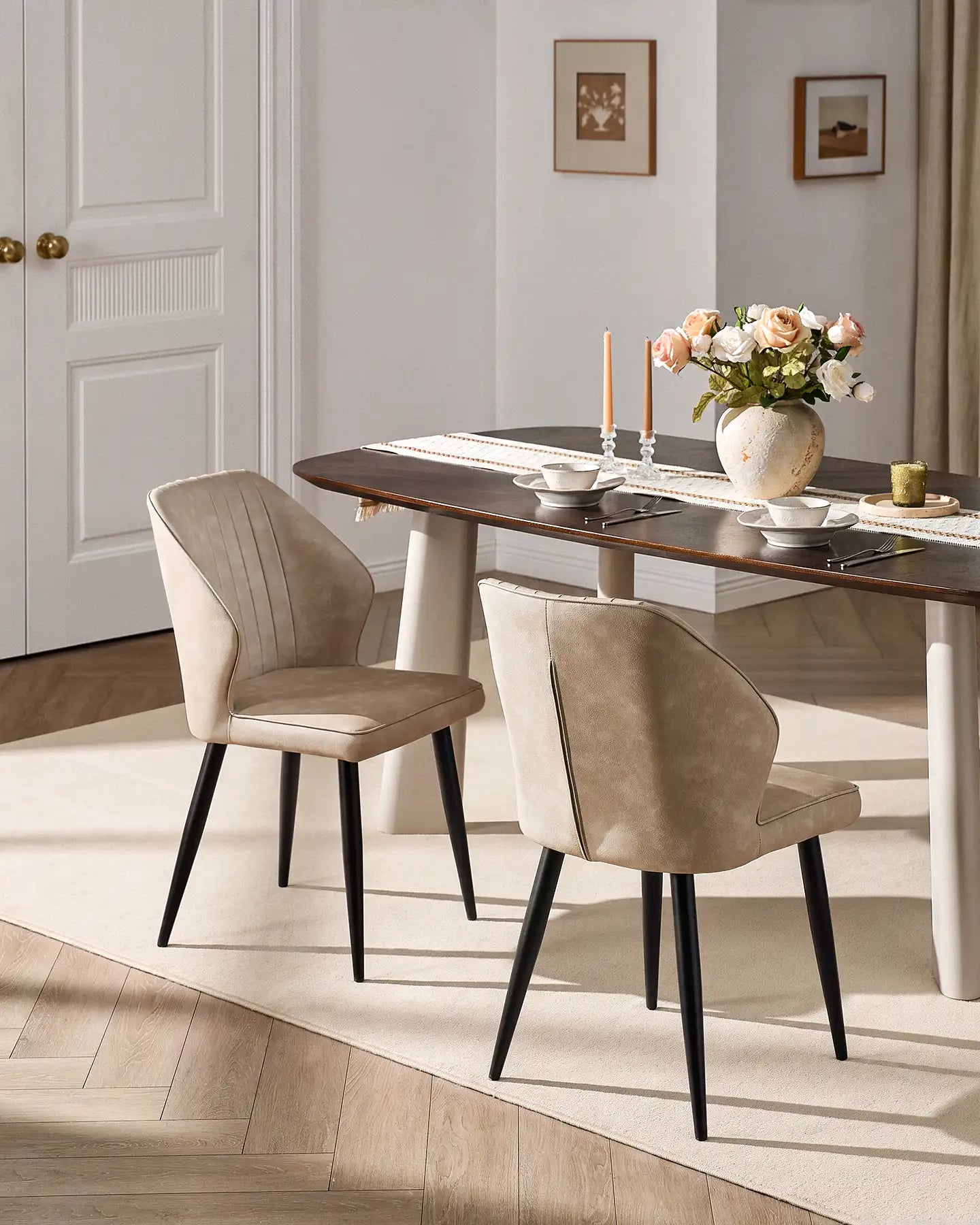 Danforth Beige Dining Chair in a Modern Dining Room
