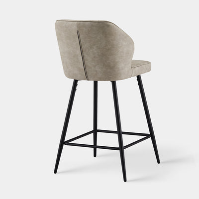 Danforth Faux Leather Bar Stool 65 cm in Beige