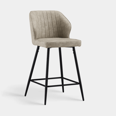 Danforth Faux Leather Bar Stool 65 cm in Beige