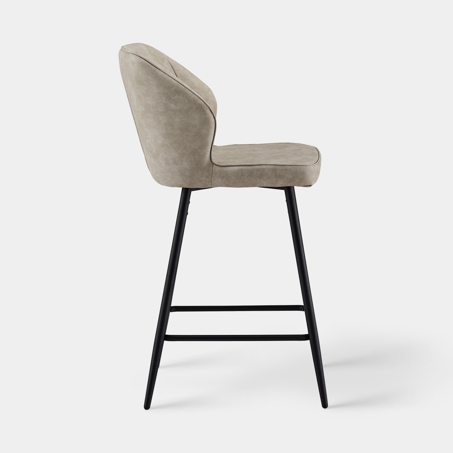 Danforth Faux Leather Bar Stool 65 cm in Beige