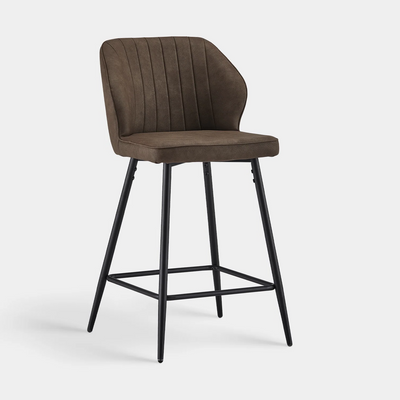 Danforth Faux Leather Bar Stool 65 cm in Brown