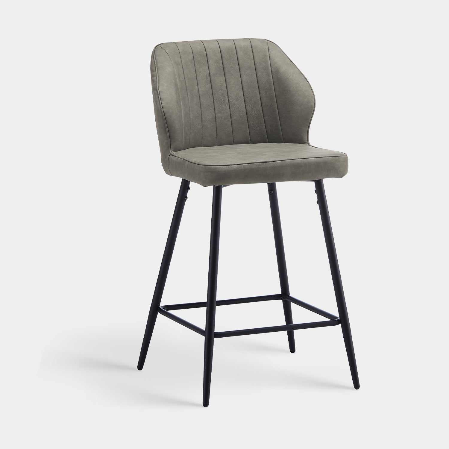 Danforth Faux Leather Bar Stool 65 cm in Light Grey