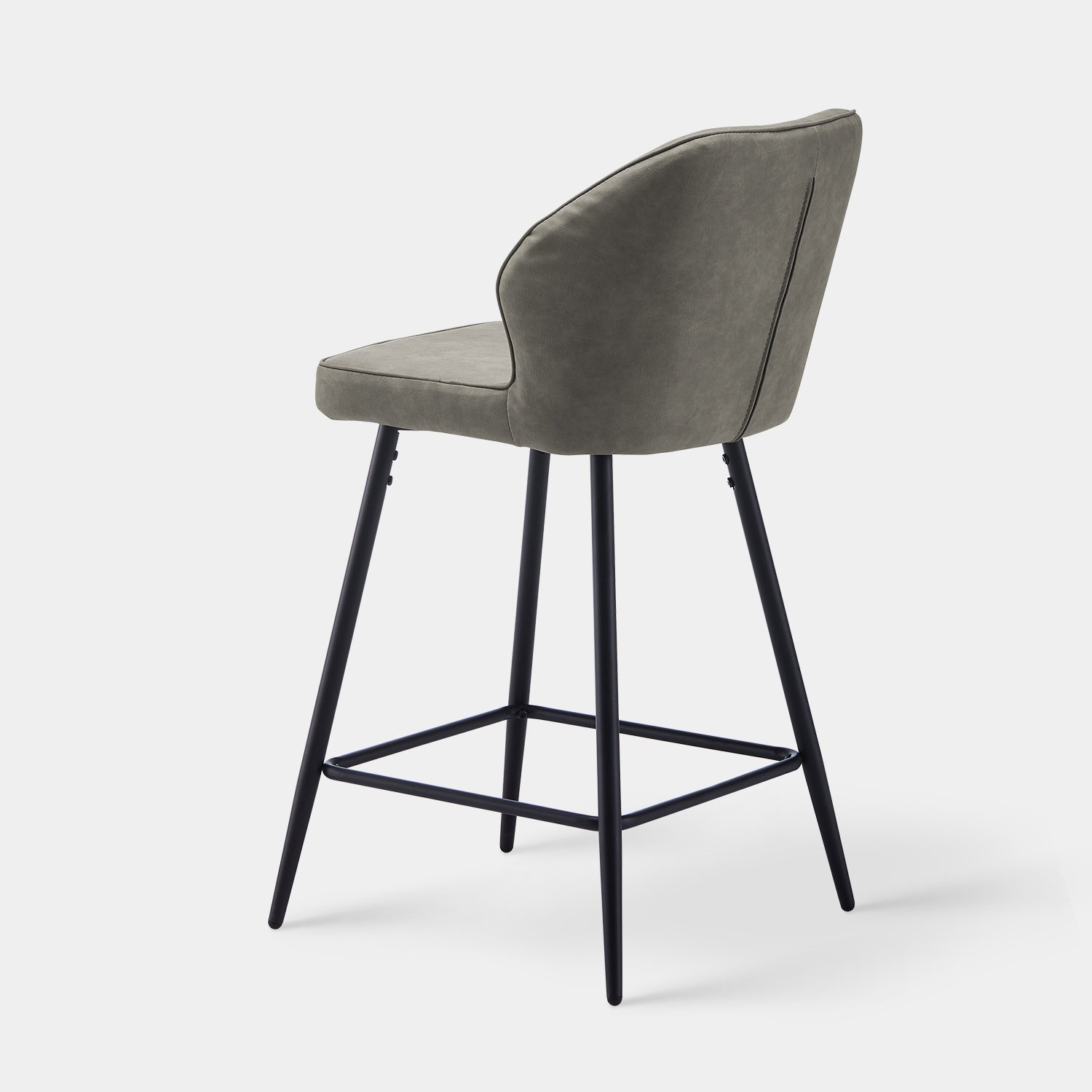 Danforth Faux Leather Bar Stool 65 cm in Light Grey