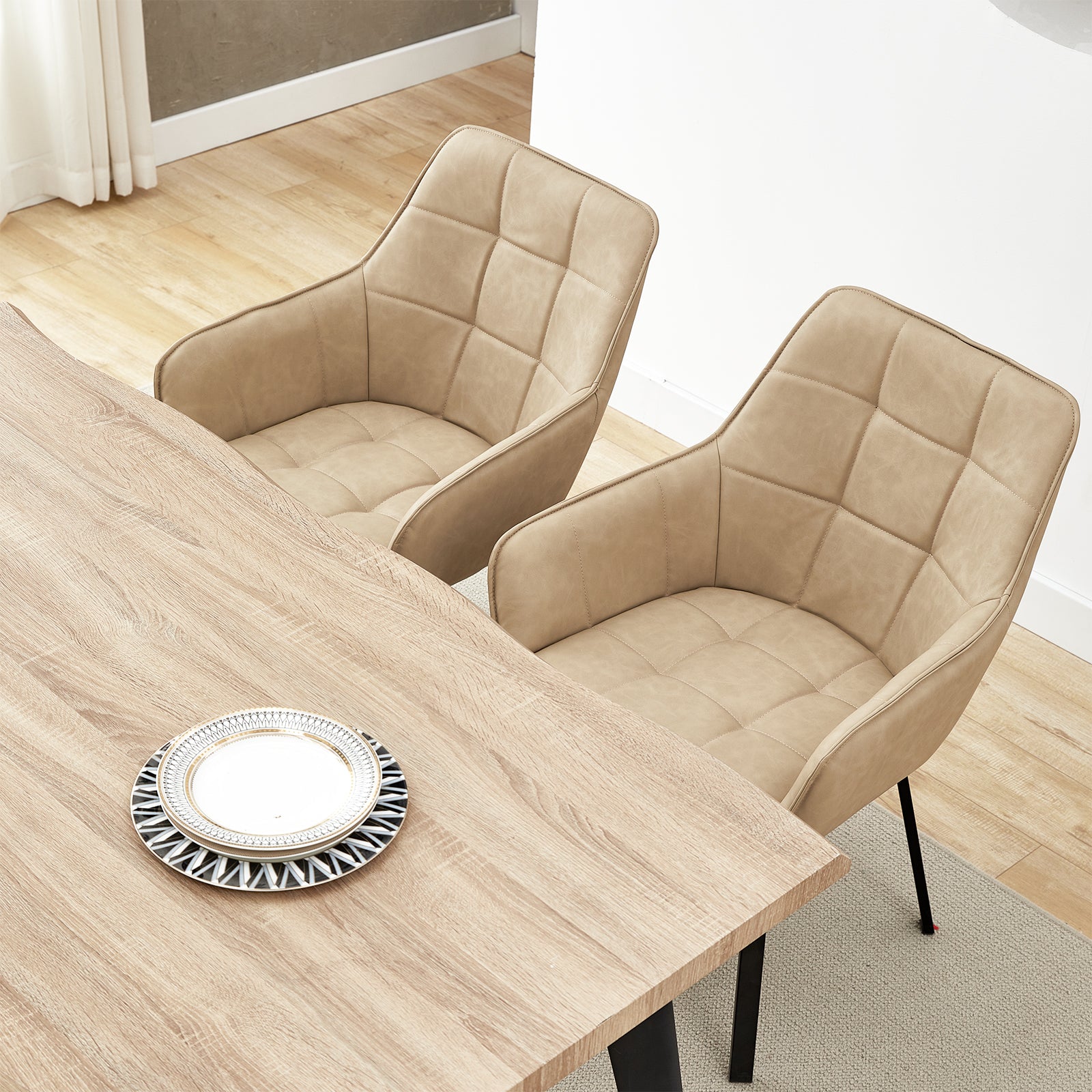 Danyl Faux Leather Swivel Chairs