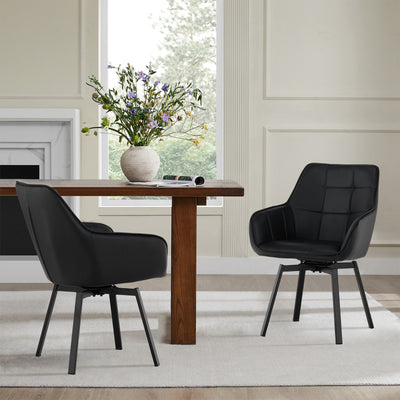 Danyl Faux Leather Swivel Chairs
