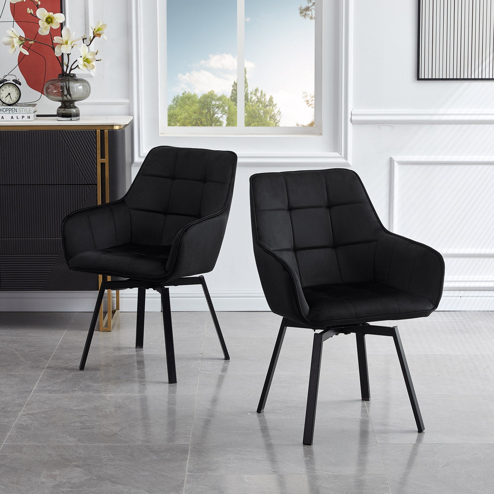 Danyl Velvet Swivel Chairs