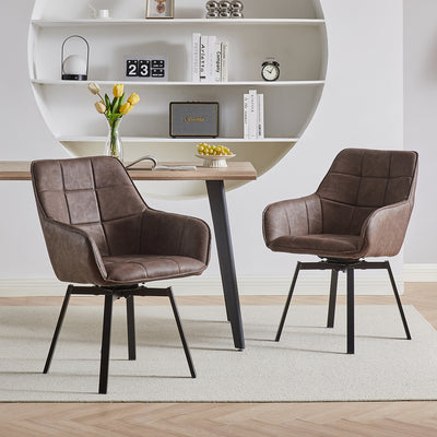 Danyl Faux Leather Swivel Chairs