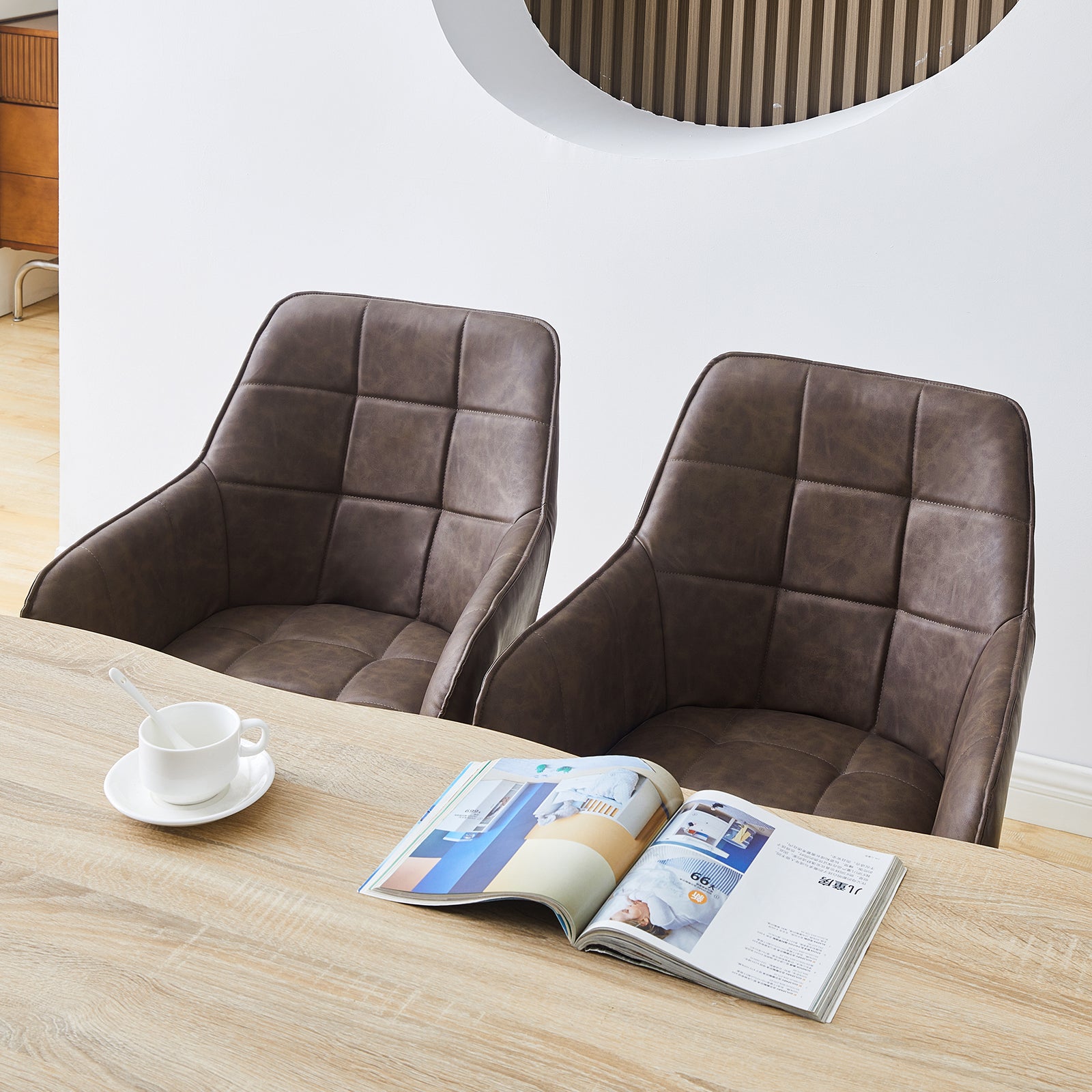 Danyl Faux Leather Swivel Chairs